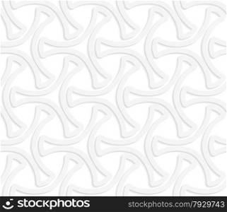 Seamless geometric background. Pattern with realistic shadow and cut out of paper effect.White 3d paper.3D white slim tetrapods.