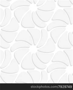 Seamless geometric background. Pattern with realistic shadow and cut out of paper effect.White 3d paper.3D white daisy flowers.