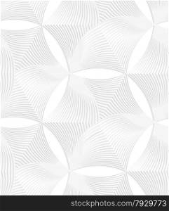 Seamless geometric background. Pattern with realistic shadow and cut out of paper effect.White 3d paper.3D white striped puckered hexagons.