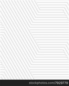 Seamless geometric background. Pattern with realistic shadow and cut out of paper effect.White 3d paper.3D white striped hexagonal big.