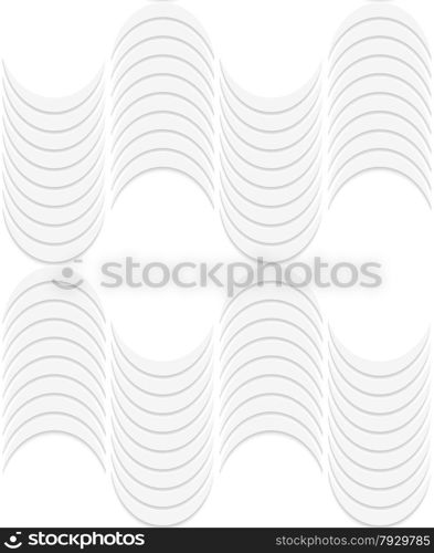 Seamless geometric background. Pattern with realistic shadow and cut out of paper effect.White 3d paper.3D white striped waves.