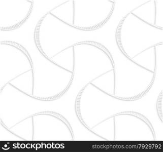 Seamless geometric background. Pattern with realistic shadow and cut out of paper effect.White 3d paper.3D white triangular with striped offset.