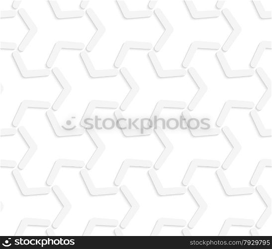Seamless geometric background. Pattern with realistic shadow and cut out of paper effect.White 3d paper.3D white abstract tetrapod grid.
