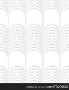 Seamless geometric background. Pattern with realistic shadow and cut out of paper effect.White 3d paper.3D white striped vertical grid.