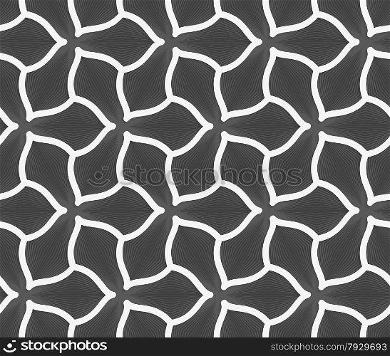 Seamless geometric background. Pattern with realistic shadow and cut out of paper effect.Colored.3D colored black striped flowers.