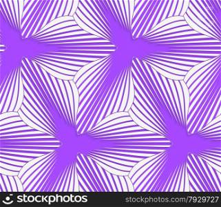 Seamless geometric background. Pattern with realistic shadow and cut out of paper effect.Colored.3D colored purple geometrical striped flower.