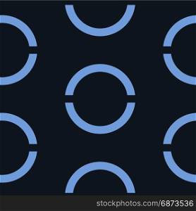 Seamless geometric blue background. Vector illustration.. Seamless geometric background with round elements. Vector background. Dark blue color.