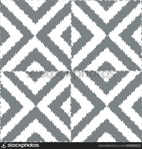 Seamless geometric ikat pattern vector background tile