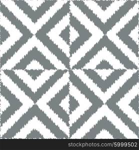 Seamless geometric ikat pattern vector background tile