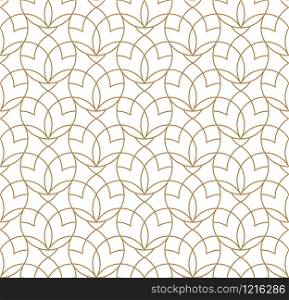 Seamless geometric ornament based on arabic art.Brown color lines.Great design for fabric,textile,cover,wrapping paper,background.Average thickness lines.. Seamless geometric pattern based on arabic ornament in brown color.
