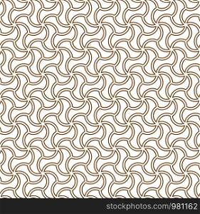 Seamless geometric ornament based on arabic art. Brown color lines.Great design for fabric,textile,cover,wrapping paper,background.Doubled lines.. Seamless geometric ornament in brown color.Doubled lines.