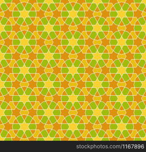 Seamless geometric ornament based on traditional arabic art.Great design for fabric,textile,cover,wrapping paper,background.Average thickness lines.Coloured figures.. Seamless arabic geometric ornament in colors.Coloured figures.
