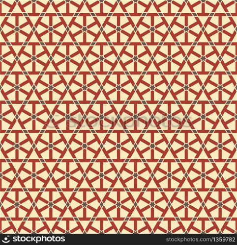 Seamless geometric ornament based on traditional arabic art.Great design for fabric,textile,cover,wrapping paper,background.Each shape type is editable.. Seamless arabic geometric ornament in color.Each shape type is editable.