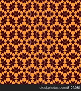 Seamless geometric ornament based on traditional arabic art.Great design for fabric,textile,cover,wrapping paper,background.. Seamless arabic geometric ornament in brown colors