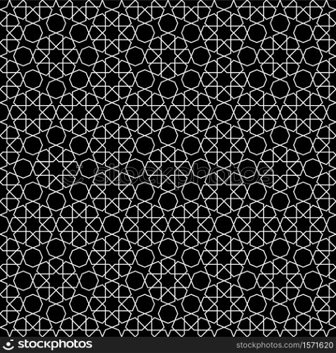Seamless geometric ornament based on traditional arabic art. Average thickness lines.