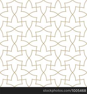 Seamless geometric ornament based on traditional arabic art.Brown color lines.Great design for fabric,textile,cover,wrapping paper,background.Thin lines.. Seamless arabic geometric ornament in brown color.