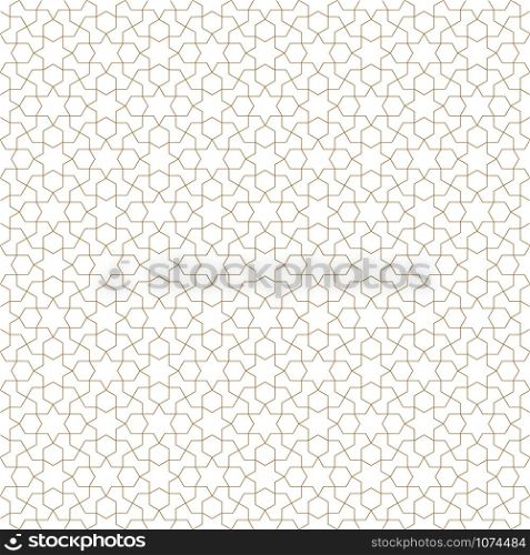 Seamless geometric ornament based on traditional arabic art.Brown color lines.Great design for fabric,textile,cover,wrapping paper,background.Thin lines.. Seamless arabic geometric ornament in brown color.