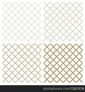 Seamless geometric ornament based on traditional arabic art.Brown color lines.Great design for fabric,textile,cover,wrapping paper,background.Four thickness options.. Seamless arabic geometric ornament in brown color.Four thickness options.