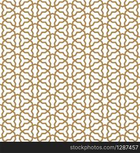Seamless geometric ornament based on traditional arabic art.Brown color lines.Great design for fabric,textile,cover,wrapping paper,background.Thick lines.. Seamless arabic geometric ornament in brown color.Thick lines.