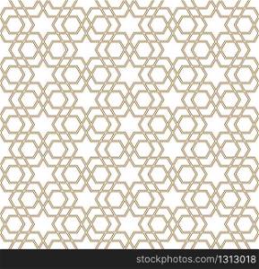 Seamless geometric ornament based on traditional arabic art.Brown color lines.Great design for fabric,textile,cover,wrapping paper,background.Contoured lines.. Seamless arabic geometric ornament in brown color.Contoured lines.