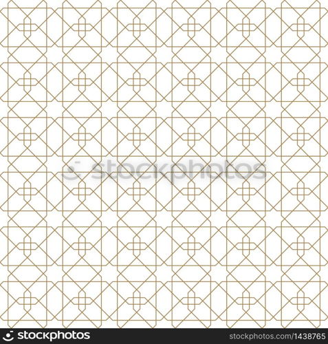 Seamless geometric ornament based on traditional arabic art.Brown color lines.Great design for fabric,textile,cover,wrapping paper,background.Thin lines.. Seamless arabic geometric ornament in brown color.Thin lines.