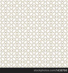 Seamless geometric ornament based on traditional arabic art.Brown color lines.Great design for fabric,textile,cover,wrapping paper,background.Thin lines.. Seamless arabic geometric ornament in brown color.Thin lines.