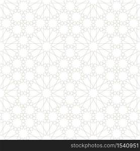 Seamless geometric ornament based on traditional arabic art.Brown color lines.Great design for fabric,textile,cover,wrapping paper,background.Fine lines.. Seamless arabic geometric ornament in brown color.Fine lines.