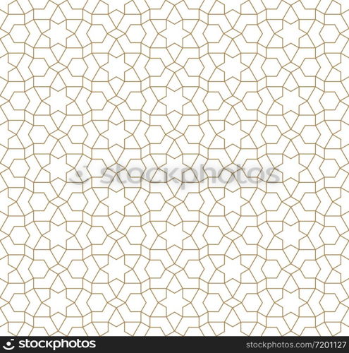 Seamless geometric ornament based on traditional arabic art.Brown color lines.Great design for fabric,textile,cover,wrapping paper,background.Thin lines.. Seamless arabic geometric ornament in brown color.Thin lines.