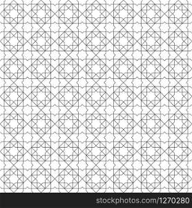 Seamless geometric ornament based on traditional arabic art. Muslim mosaic.Black and white FINE lines.Great design for fabric,textile,cover,wrapping paper,background.. Seamless arabic geometric ornament in black and white.