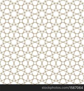 Seamless geometric ornament based on traditional arabic art. Muslim mosaic.Brown color.Great design for fabric,textile,cover,wrapping paper,background.Lines of average thickness.. Seamless arabic geometric ornament in brown color.Arabic style.