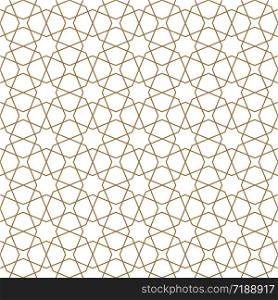 Seamless geometric ornament based on traditional arabic art. Muslim mosaic.Brown color.Great design for fabric,textile,cover,wrapping paper,background.Lines of average thickness.. Seamless arabic geometric ornament in brown color.Arabic style.