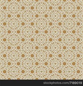 Seamless geometric ornament based on traditional arabic art. Muslim mosaic.Brown color background.THICK LINES.. Seamless arabic geometric ornament in brown color.