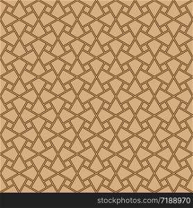 Seamless geometric ornament based on traditional arabic art. Muslim mosaic.Brown color lines.Great design for fabric,textile,cover,wrapping paper,background.Average thickness.Doubled lines.. Seamless arabic geometric ornament in brown color.