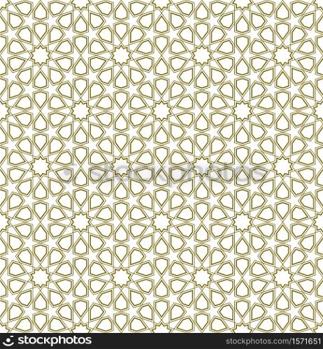 Seamless geometric ornament based on traditional islamic art.Great design for fabric,textile,cover,wrapping paper,background.Contoured brown lines.