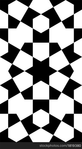 Seamless geometric ornament based on traditional islamic art. Black and white. Great design for fabric,textile,cover,wrapping paper,background.