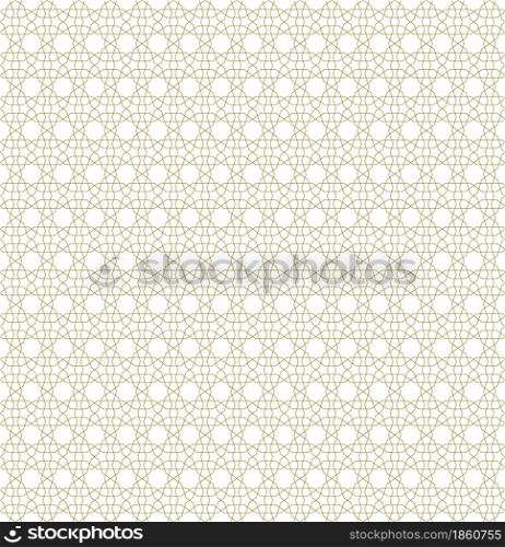 Seamless geometric ornament based on traditional islamic art.Brown color lines.Great design for fabric,textile,cover,wrapping paper,background.Thin lines.. Seamless arabic geometric ornament in brown color.