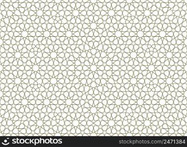 Seamless geometric ornament based on traditional islamic art.Brown color lines.Great design for fabric,textile,cover,wrapping paper,background.. Seamless arabic geometric ornament in brown color.