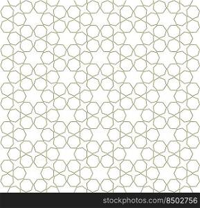 Seamless geometric ornament based on traditional islamic art.Brown color lines.Great design for fabric,textile,cover,wrapping paper,background.. Seamless arabic geometric ornament in brown color.