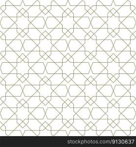 Seamless geometric ornament based on traditional islamic art.Brown color lines. For fabric,textile,cover,wrapping paper,background and lasercutting.. Seamless arabic geometric ornament in brown color.