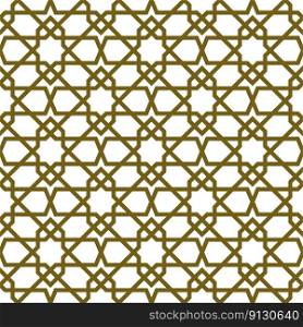 Seamless geometric ornament based on traditional islamic art.Brown color lines. For fabric,textile,cover,wrapping paper,background and lasercutting.. Seamless arabic geometric ornament in brown color.