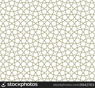 Seamless geometric ornament based on traditional islamic art.Brown color lines.Great design for fabric,textile,cover,wrapping paper,background.Average thickness lines.. Seamless arabic geometric ornament in brown color.