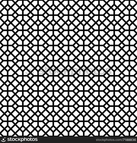 Seamless geometric ornament .Black color lines.Thick lines. Seamless vector.Geometric ornament in black color lines.