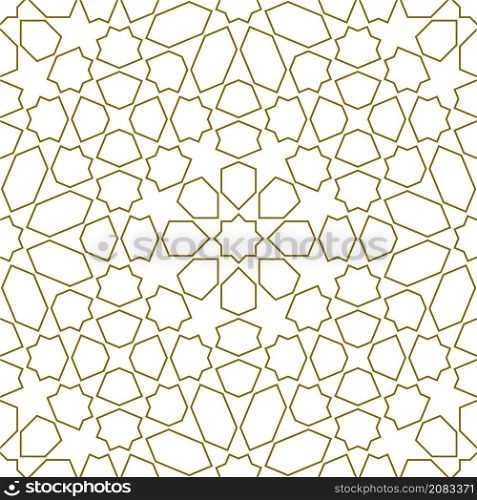 Seamless geometric ornament .Brown color lines. Based on arabic motif .. Seamless geometric ornament . Brown color lines . Arabic motif