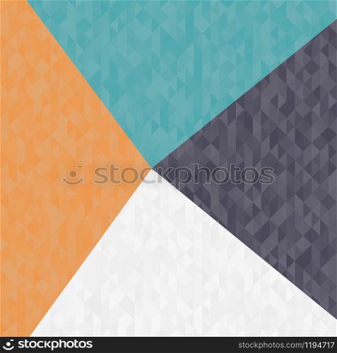 Seamless geometric pattern. Abstract texture on a different colored background. Triangles in modern graphic illustration. Decorative paper print.