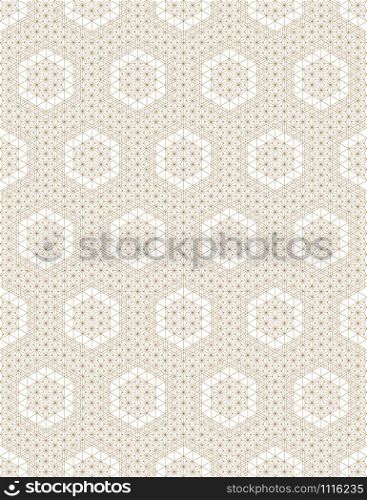 Seamless geometric pattern .Based on elements japanese style Kumiko.Gold lines.For design template,textile,fabric,wrapping paper,laser cutting and engraving.Fine lines.. Seamless geometric pattern based on japanese ornament kumiko .