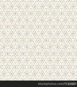 Seamless geometric pattern based on japanese style Kumiko.Gold lines.For design template,textile,fabric,wrapping paper,laser cutting and engraving.Fine lines.. Seamless geometric pattern based on japanese style Kumiko .