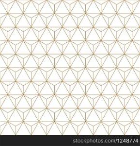Seamless geometric pattern based on japanese style Kumiko.Gold lines.For design template,textile,fabric,wrapping paper,laser cutting and engraving.Fine lines.. Seamless geometric pattern based on japanese style Kumiko .