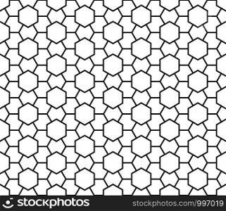 Seamless geometric pattern based on Kumiko ornament without lattice. Seamless traditional Japanese Kumiko ornamen without lattice