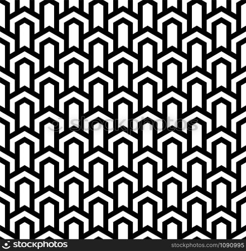 Seamless geometric pattern.Black and white.Thick lines. Seamless geometric pattern in style art deco.