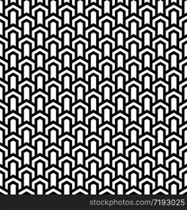 Seamless geometric pattern.Black and white.Thick lines. Seamless geometric pattern in style art deco.